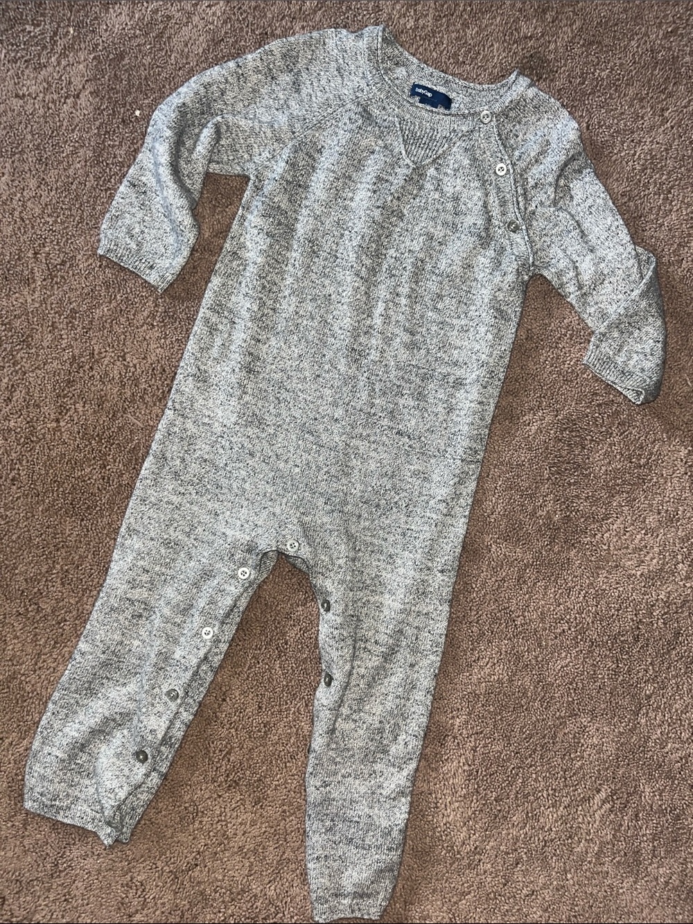 GAP Gray Knit Baby Footie One-Piece